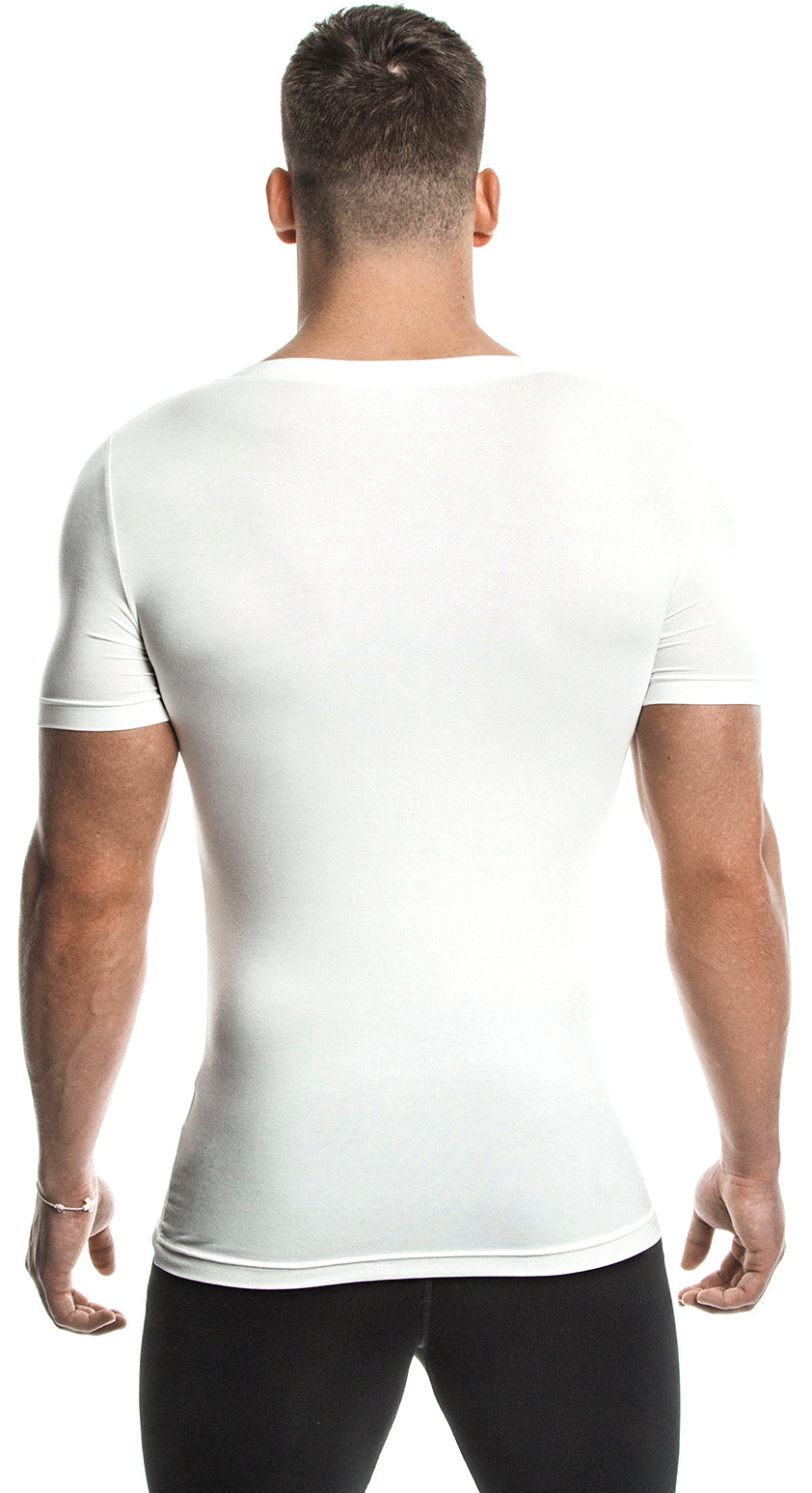 Short Sleeve T-Shirt (White) - Bamboo/Elastin Fiber - DEMIG