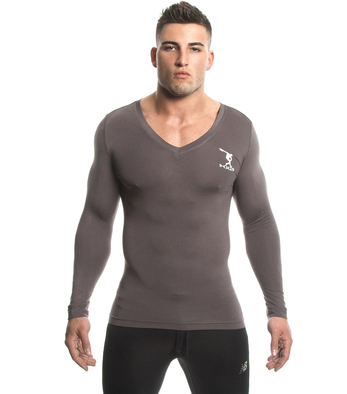 Long Sleeve Shirt (Grey) - Bamboo/Elastin Fiber - DEMIG