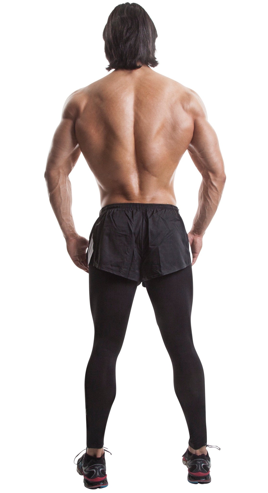 2-in-1 Leggings and Shorts(Black/white)-Nylon/elastin - DEMIG
