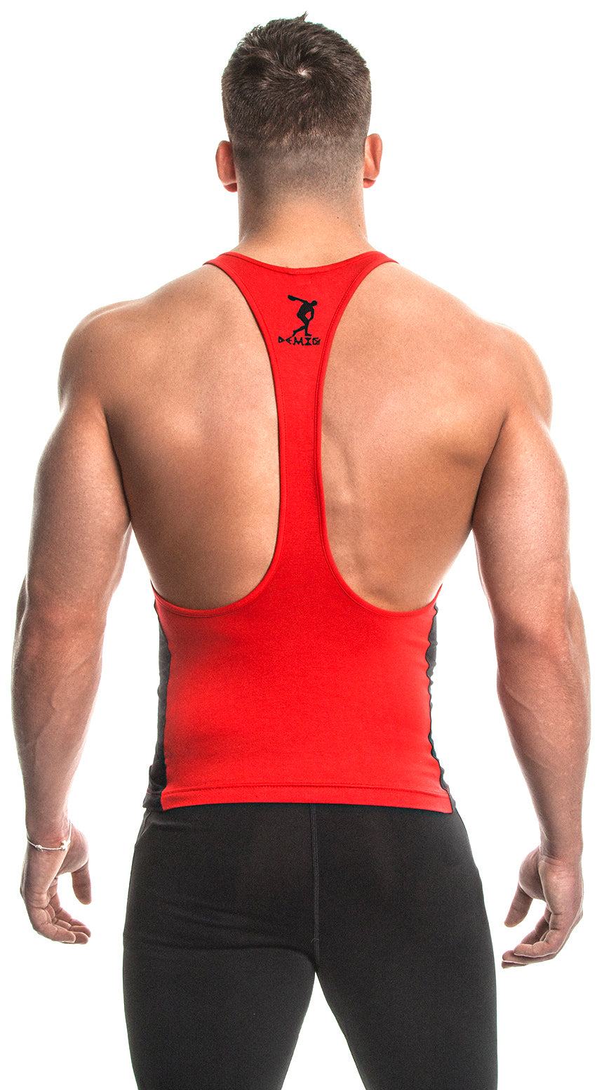 Tank Top (Red/Black) - Bamboo/Elastin Fiber - DEMIG