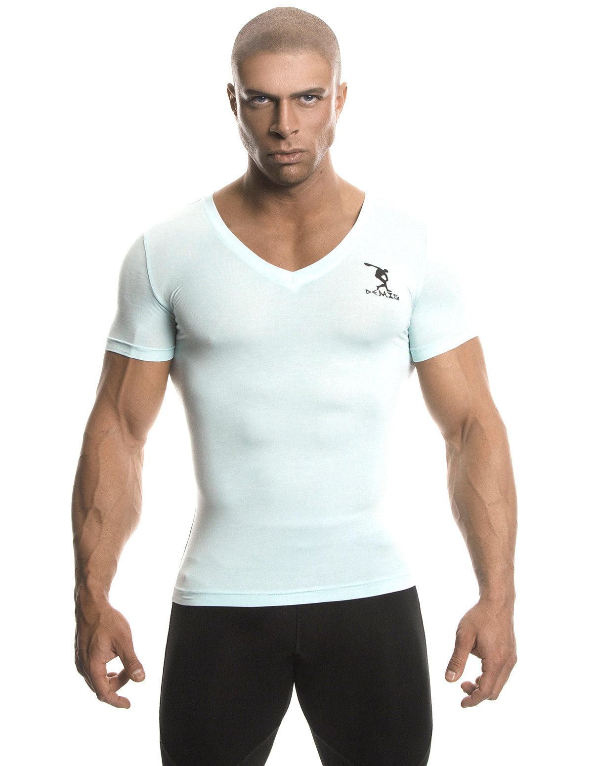 Short Sleeve T-Shirt (Sky Blue) - Bamboo/Elastin Fiber - DEMIG