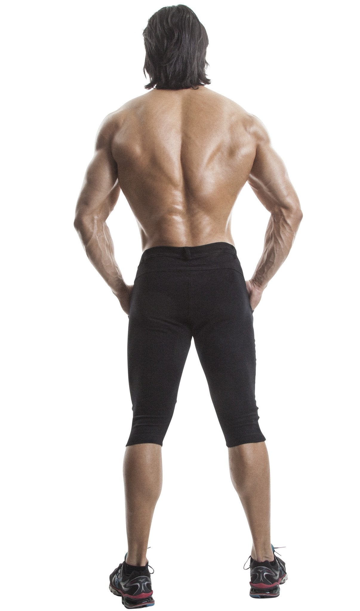 Capri Workout Pants(Black)-(Organic Cotton/Elastin) - DEMIG