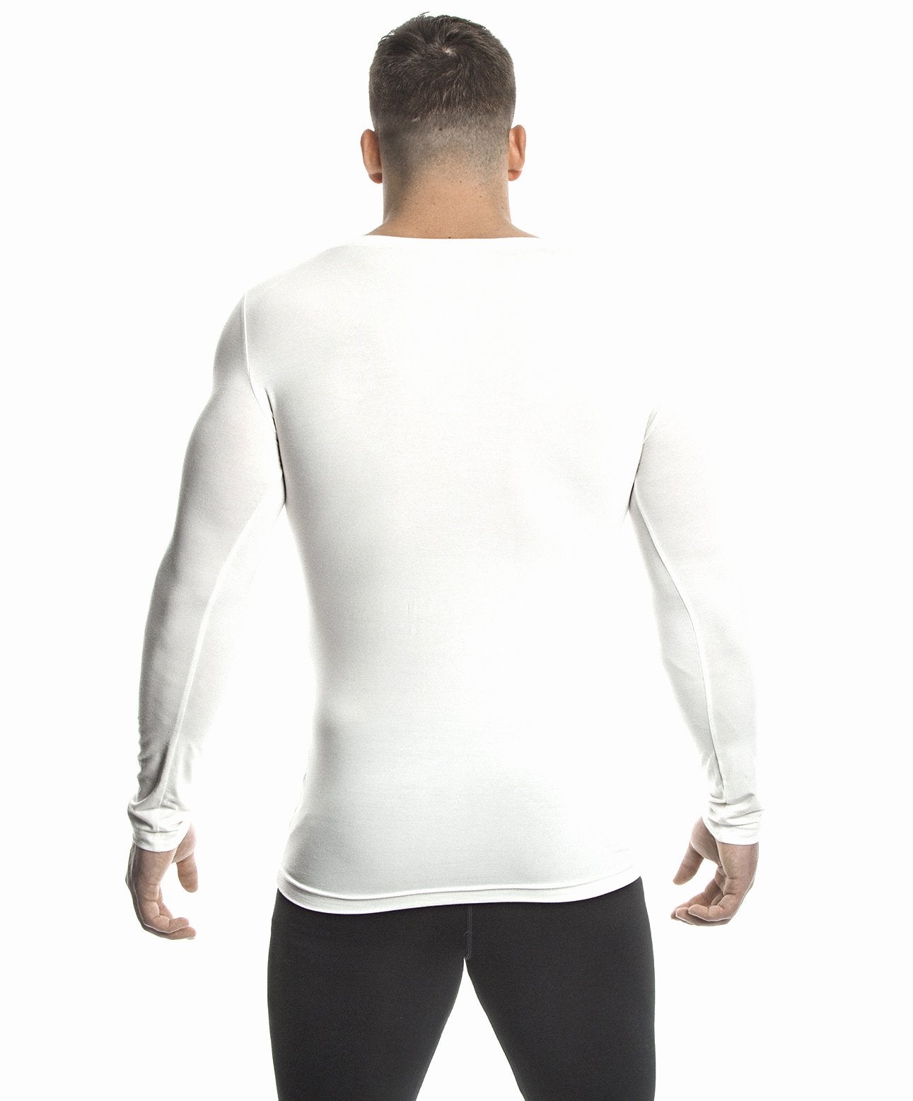 Long Sleeve Shirt (White) - Bamboo/Elastin - DEMIG
