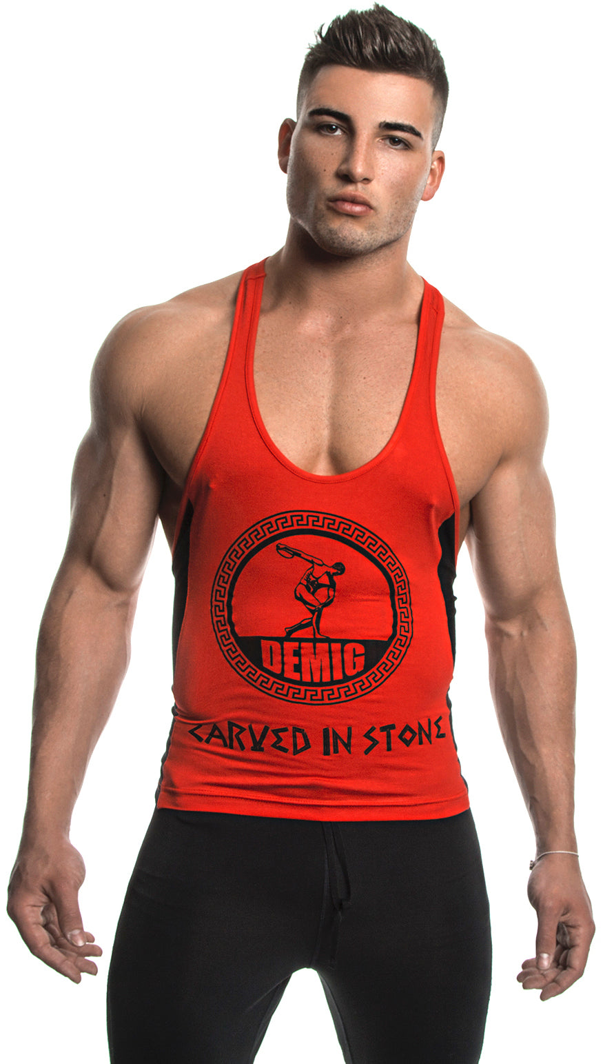 Tank Top (Red/Black) - Bamboo/Elastin Fiber - DEMIG